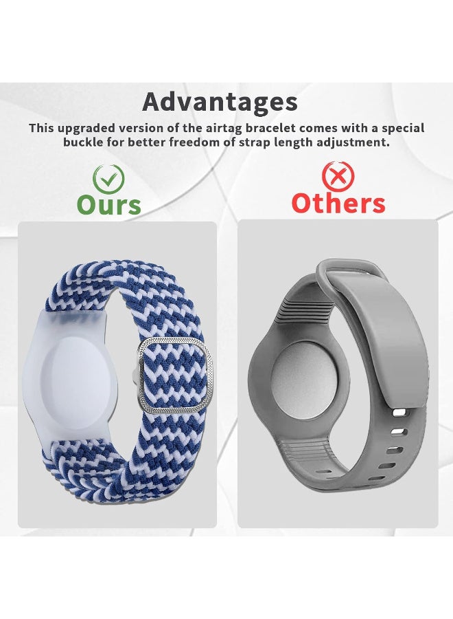 Ecosystem Kids AirTag Bracelet Children's Waterproof, Anti-Lost & Anti-Scratch Protection Airtag Bracelet for Kids, Nylon AirTags Case Holder Case Toddler (White Blue) - Image 3